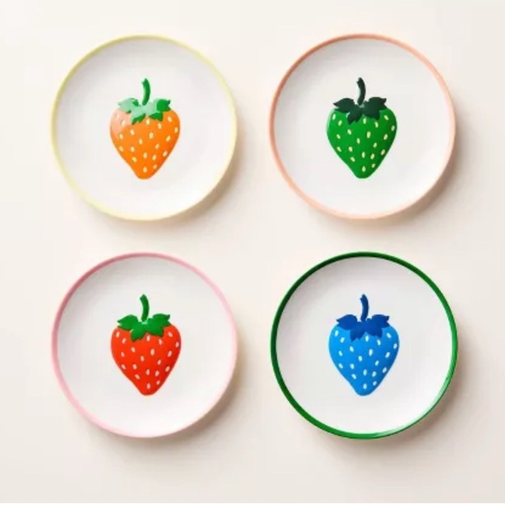 Kate Spade x Target 4-Piece Strawberry Melamine App Plate Set